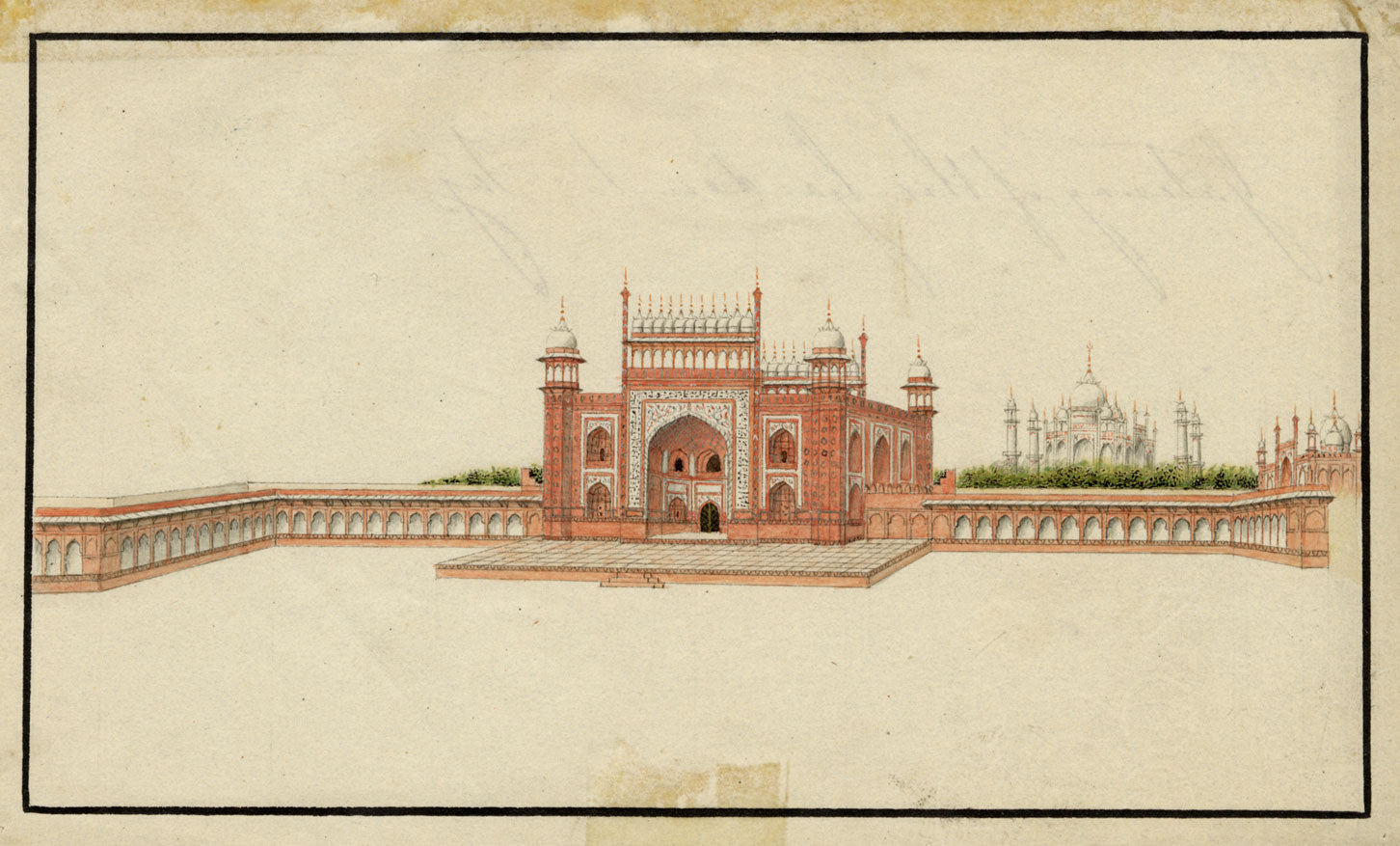 Indian Company School, Great Gate, Taj Mahal, Agra – 19th-century watercolour