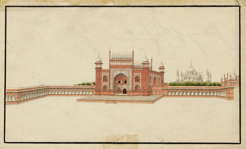 Indian Company School, Great Gate, Taj Mahal, Agra – 19th-century watercolour