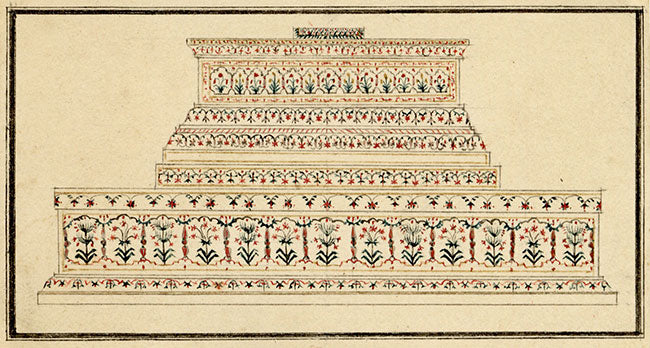 Indian Company School, Cenotaph of Shah Jahan, Taj Mahal, Agra – early 19th-century watercolour