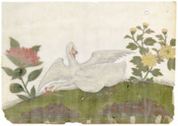 Antico dipinto cinese del XIX secolo – Coppia di oche cinesi