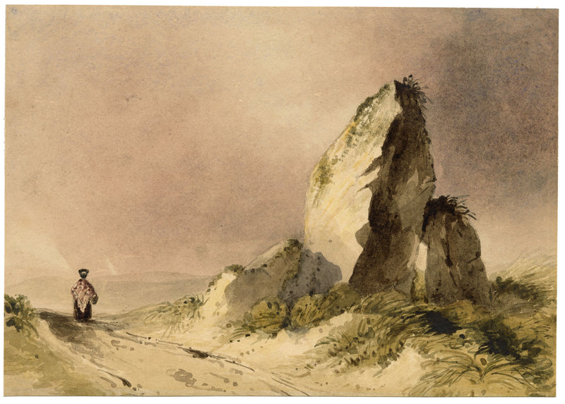 Manner of Thomas Shotter Boys NWS, Figure by Rocks – early C19th watercolour