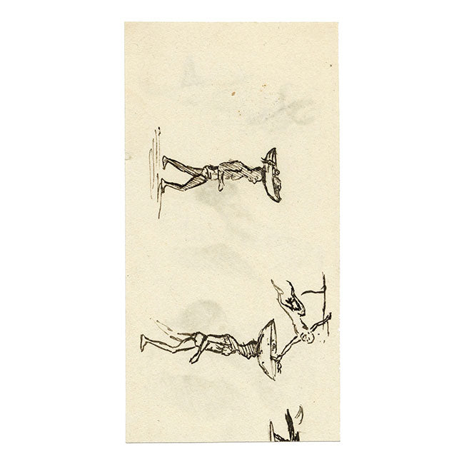 MH Beattie, India británica: Estudios de figuras – Dibujo original a pluma y tinta de la década de 1880