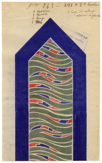 Antique Lyon Silk Design by Combier – Block Printed by Brunet-Lecomte c.1908