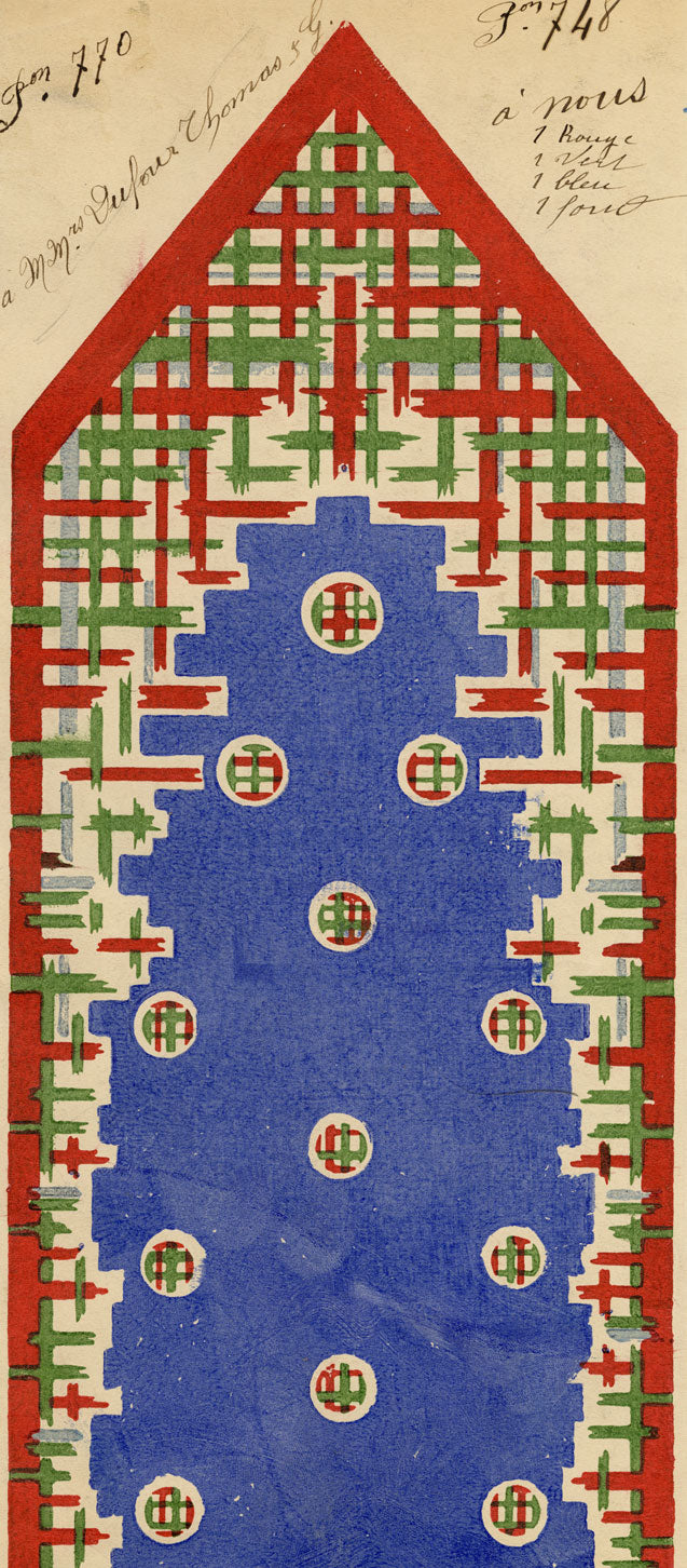 Antique Lyon Silk Design by Combier – Block Printed by Brunet-Lecomte c.1908