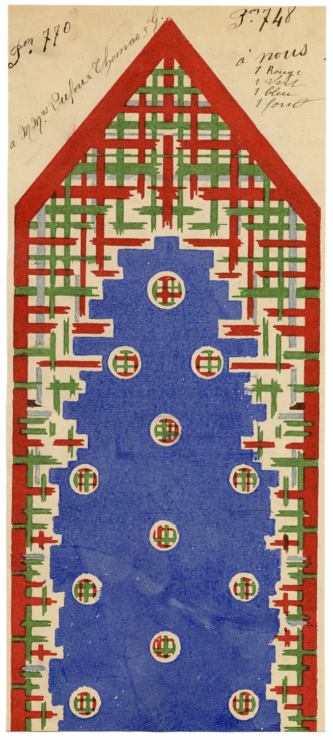 Antique Lyon Silk Design by Combier – Block Printed by Brunet-Lecomte c.1908