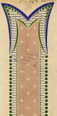 Antique Lyon Silk Design by Combier – Block Printed by Brunet-Lecomte c.1908