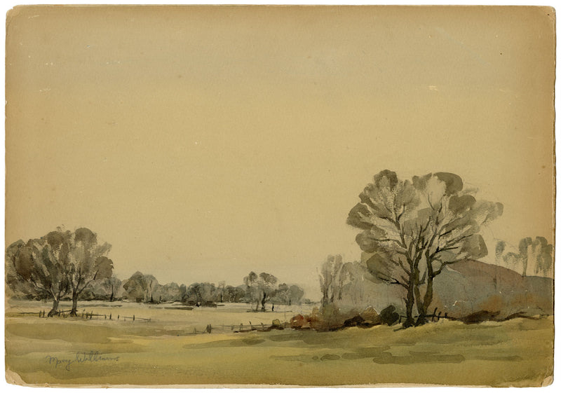 Mary Williams RWA, Canal Banks, Devon – Original 1937 watercolour painting