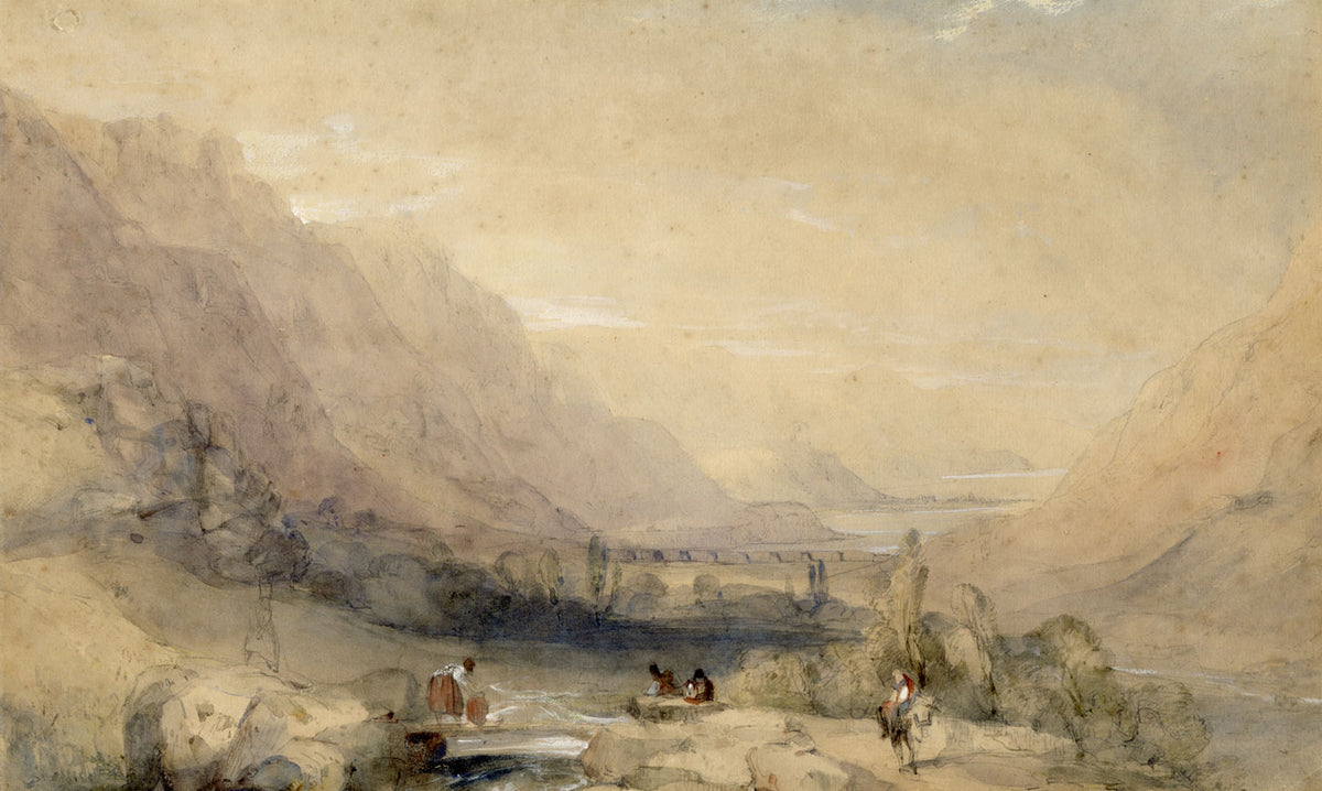 James Baker Pyne RBA, Vale of Llanberis, North Wales –c.1840s watercolour painting