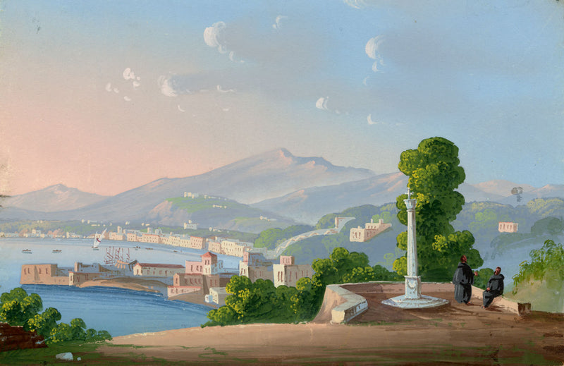 Neapolitan School, Castellamare, Bay of Naples – 19th-century gouache painting