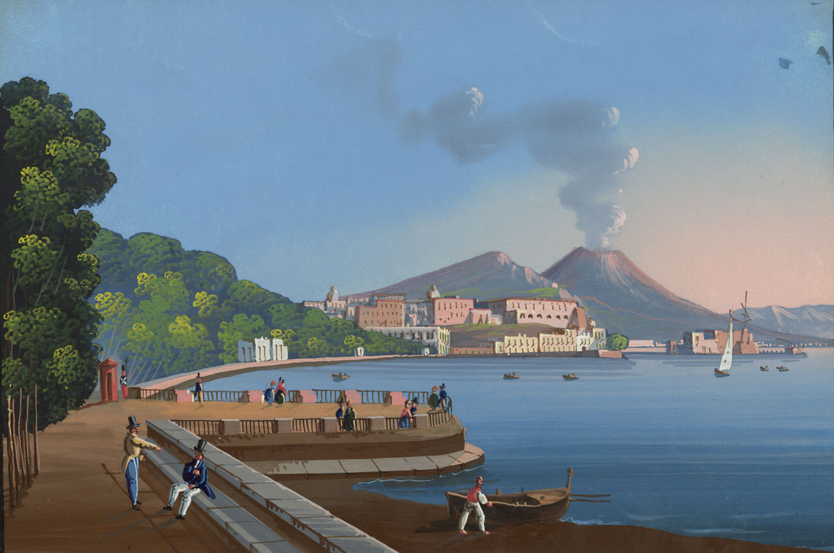 Neapolitan School, Naples from Villa Reale – mid-19th-century gouache painting