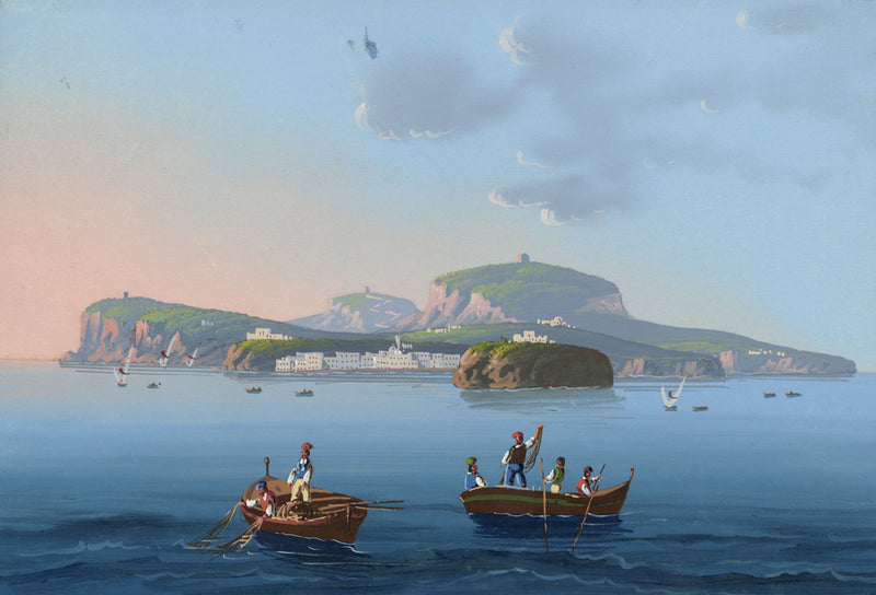 Neapolitan School, Capri, Bay of Naples – mid-19th-century gouache painting