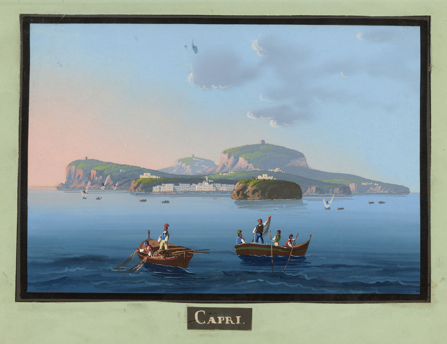 Neapolitan School, Capri, Bay of Naples – mid-19th-century gouache painting
