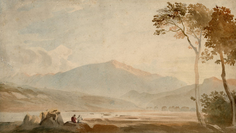John Varley OWS, Snowdon, Wales – early 19th-century watercolour painting