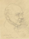 John Frye Bourne, Portrait of H.W.M. Binney Esq – Original 1954 graphite drawing