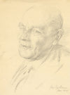 John Frye Bourne, Portrait of H.W.M. Binney Esq – Original 1949 graphite drawing