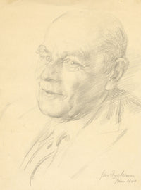 John Frye Bourne, Portrait of H.W.M. Binney Esq – Original 1949 graphite drawing