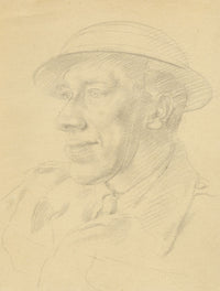 John Frye Bourne, Portrait of a Civil Defence Man – 1954 graphite drawing