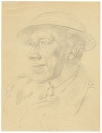 John Frye Bourne, Ritratto di un addetto alla protezione civile – disegno a grafite del 1954