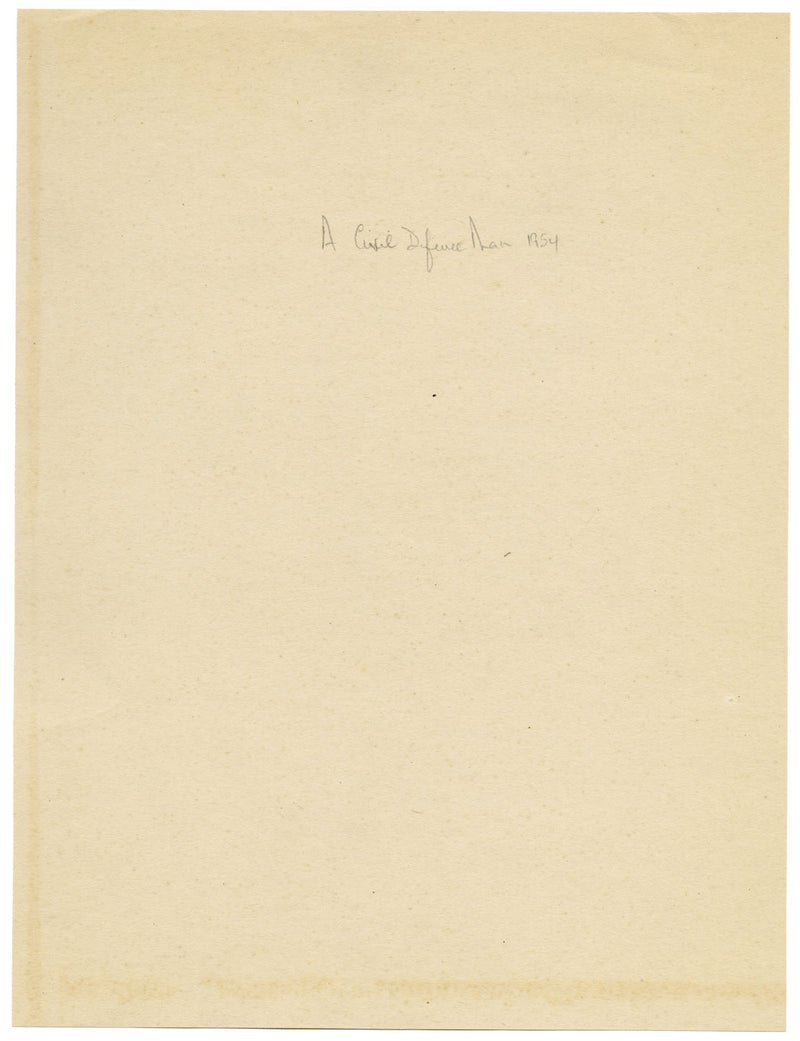 John Frye Bourne, Ritratto di un addetto alla protezione civile – disegno a grafite del 1954