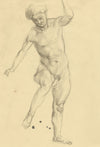 John Frye Bourne, Male Nude Life Study – Original 1930s graphite drawing
