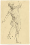 John Frye Bourne, studio di nudo maschile dal vero – disegno originale a grafite degli anni '30