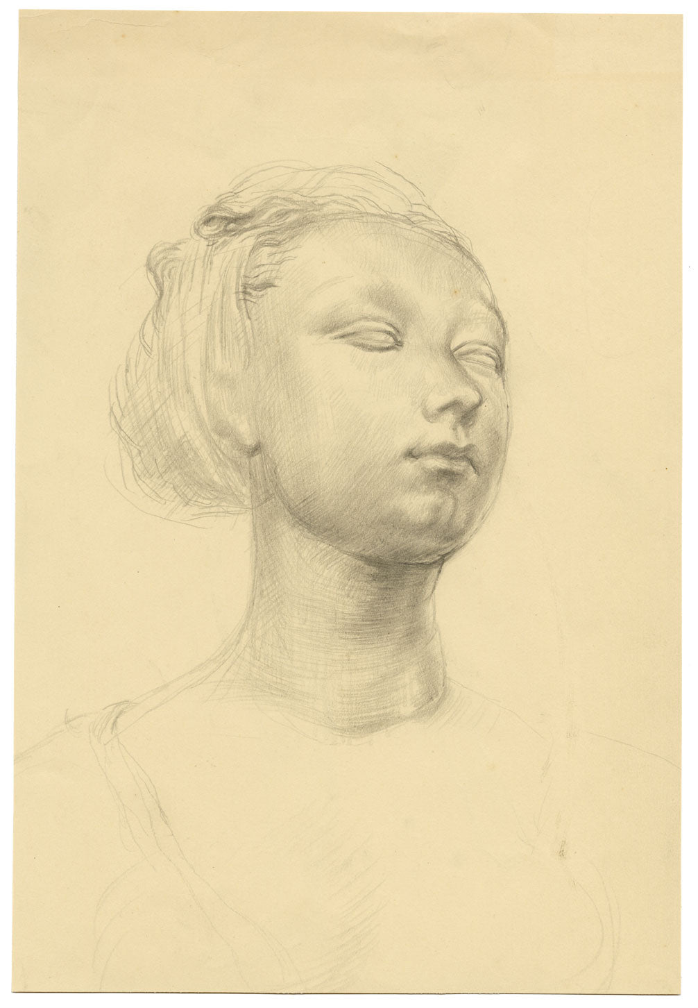 John Frye Bourne, studio di nudo maschile dal vero – disegno originale a grafite degli anni '30