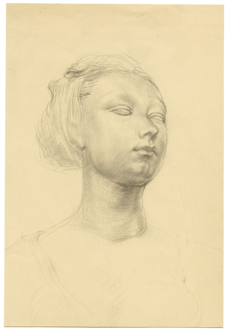 John Frye Bourne, studio di nudo maschile dal vero – disegno originale a grafite degli anni '30