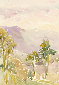 Andrea Lucey, Mountain Range, Kashmir, India – c.1909 watercolour painting