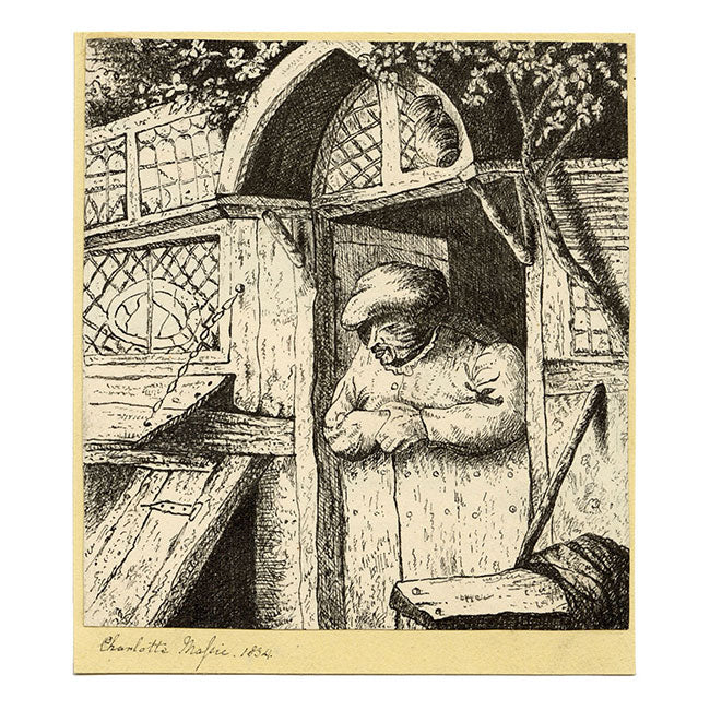 Charlotte Massie, Contadina appoggiata alla porta secondo il disegno di Adriaen van Ostade – 1834