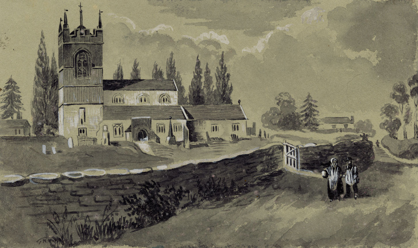 Southbroom Church, Devizes, Wiltshire – early 19th-century watercolour painting