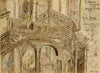 W. Pendavis, Saint-Etienne du Mont Rood Screen, Paris –1894 watercolour painting