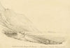 Charlotte Price, On the Road from Bangor to Conwy, Wales – 1840s ink drawing