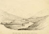 Charlotte Price, Holyhead Road near Capel Curig, Wales – 1840s pen & ink drawing