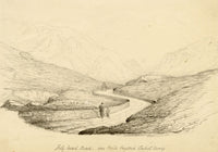 Charlotte Price, Holyhead Road near Capel Curig, Wales – 1840s pen & ink drawing