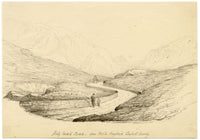 Charlotte Price, Holyhead Road near Capel Curig, Wales – 1840s pen & ink drawing