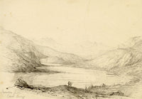Charlotte Price, Snowdon from Capel Curig Inn, Wales – 1840s pen & ink drawing