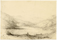Charlotte Price, Snowdon from Capel Curig Inn, Wales – 1840s pen & ink drawing