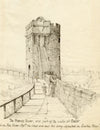 Charlotte Price, Phoenix Tower, Chester City Walls – 1840s pen & ink drawing