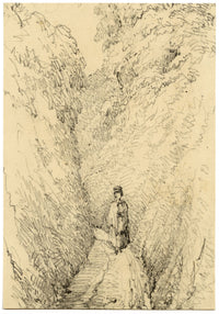 Charlotte Price, Path near Torquay, Devon – Original 1848 graphite drawing