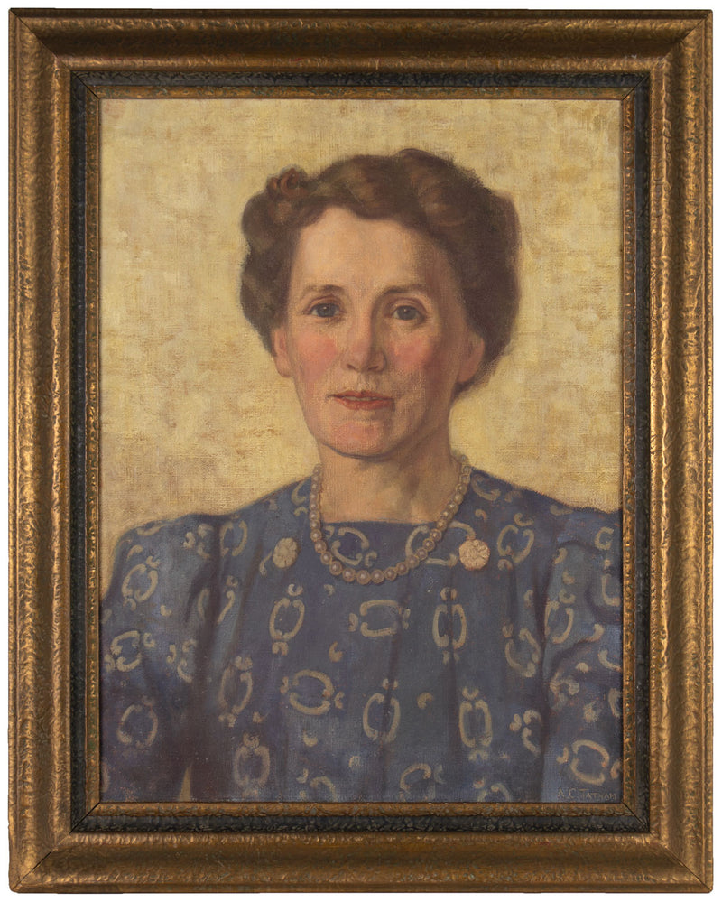 Agnes Clara Tatham, Portrait of Elizabeth Thompson – Original 1930s oil painting