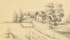 E. Woodville Ricketts, From our Window at Nascot, Watford –1842 graphite drawing