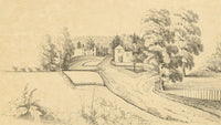E. Woodville Ricketts, From our Window at Nascot, Watford –1842 graphite drawing