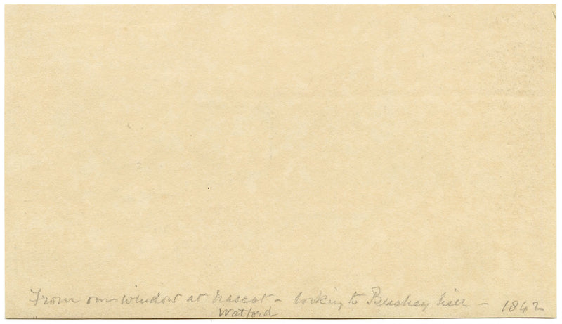 E. Woodville Ricketts, Dalla nostra finestra a Nascot, Watford – disegno a grafite del 1842