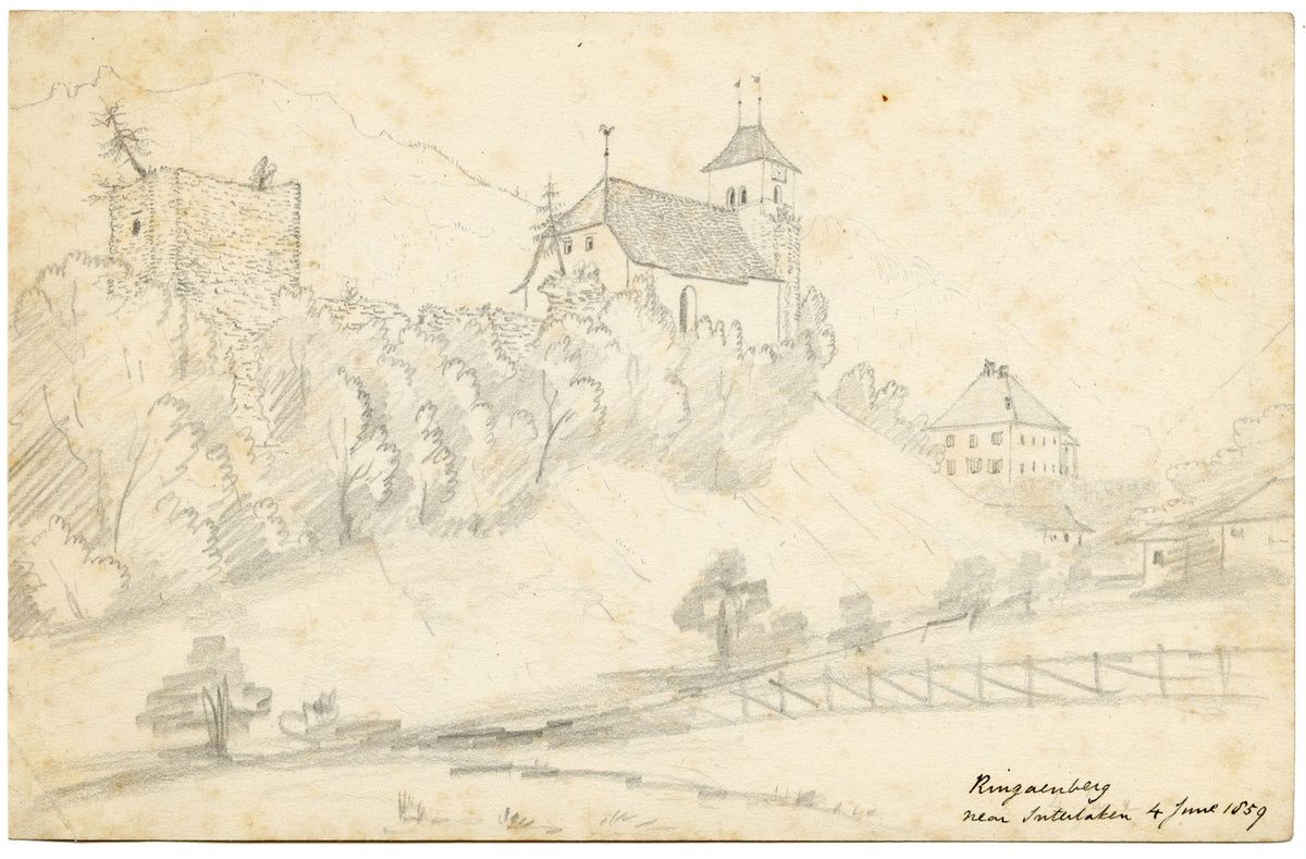 E. Woodville Ricketts, Ringgenberg vicino a Interlaken, Svizzera – disegno del 1859