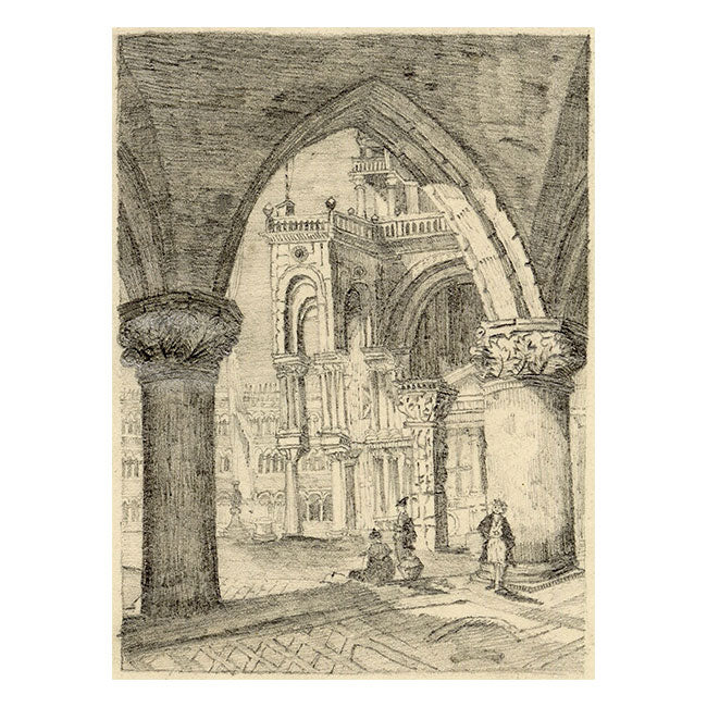 Winyfrede Margaret Challis, St Mark's Basilica, Venice – C19th graphite drawing