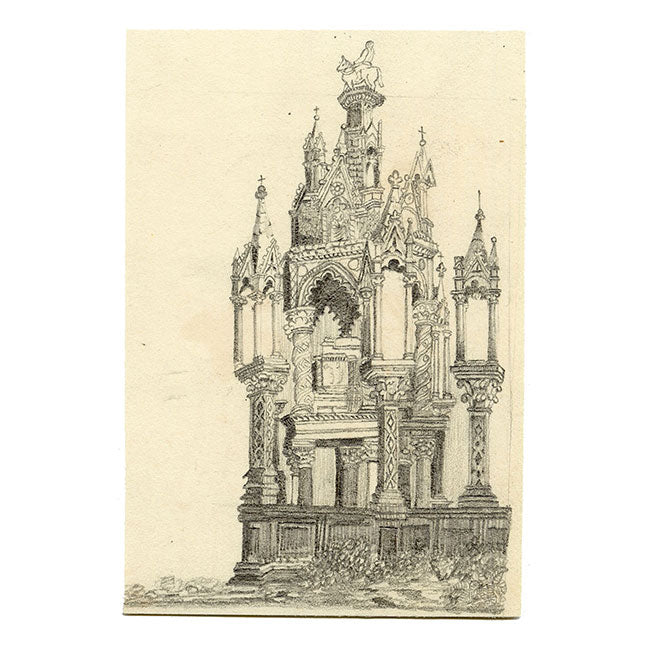 Winyfrede Margaret Challis, The Scaliger Tombs, Verona, Italy – C19th drawing