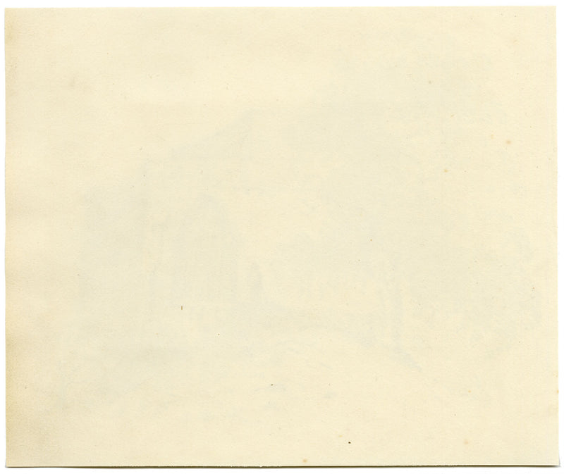 Edificio de iglesia con figura: dibujo original en grafito de principios del siglo XIX