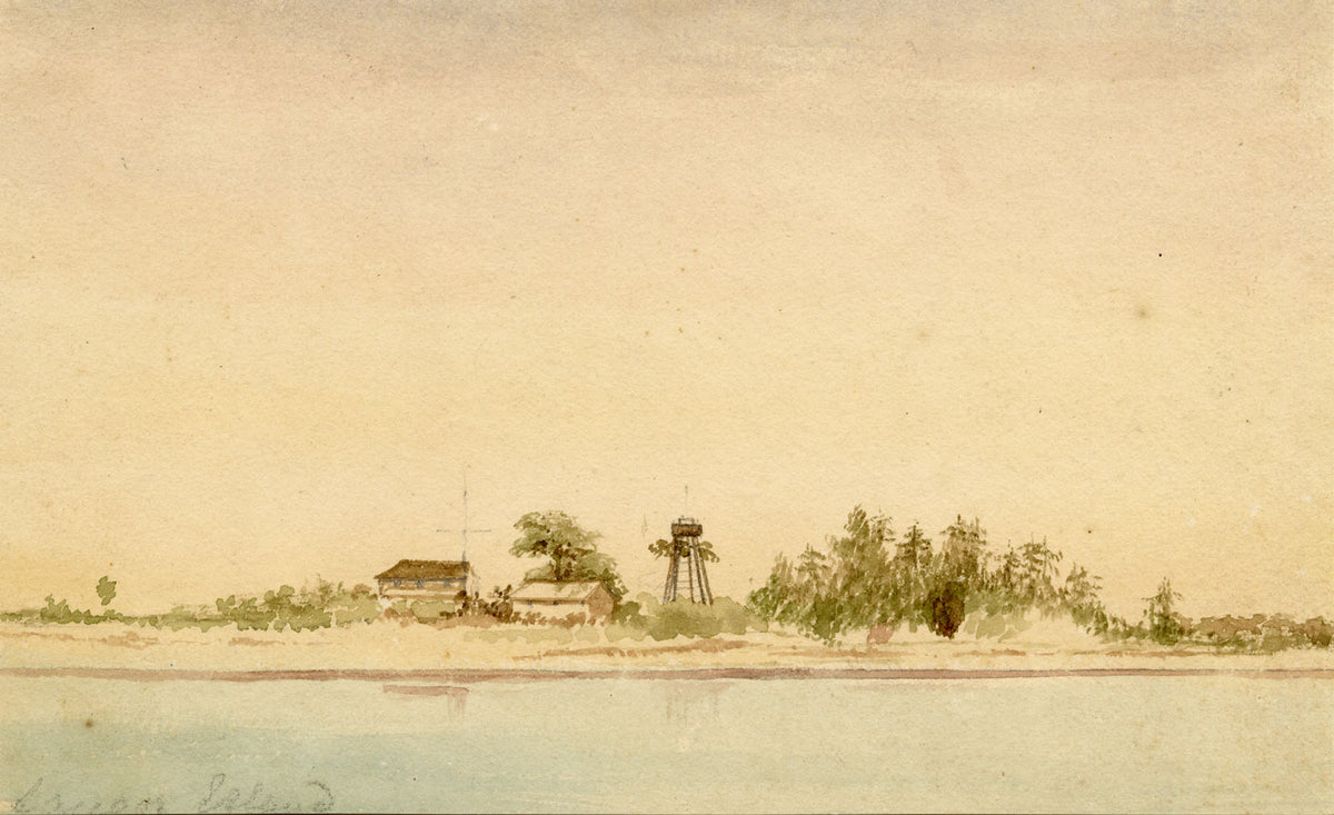 A.H. Walker, Sagar Island, Bay of Bengal, India – 1873 watercolour painting