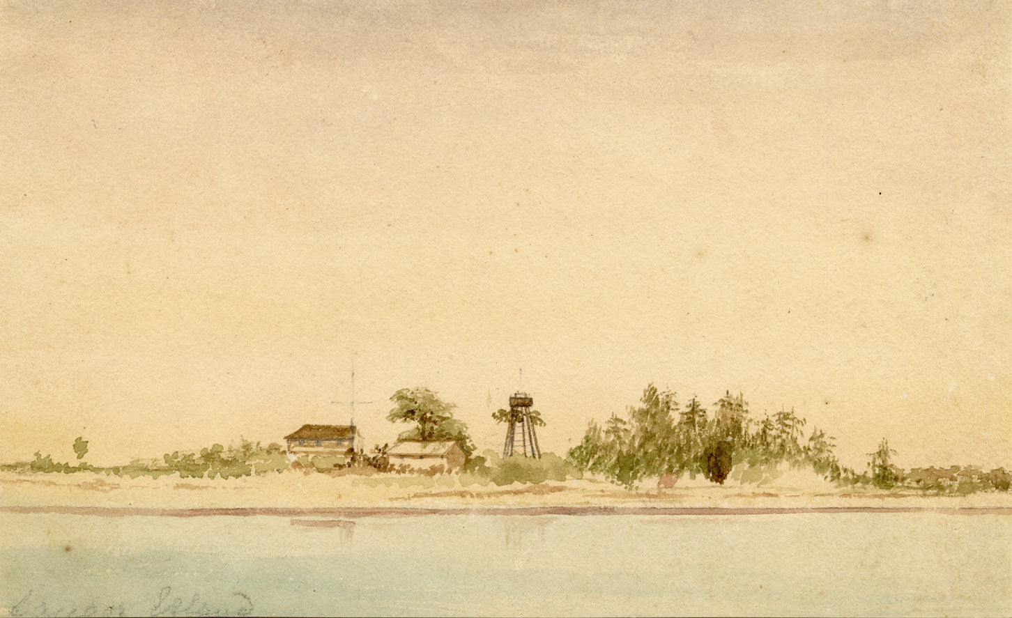 A.H. Walker, Sagar Island, Bay of Bengal, India – 1873 watercolour painting