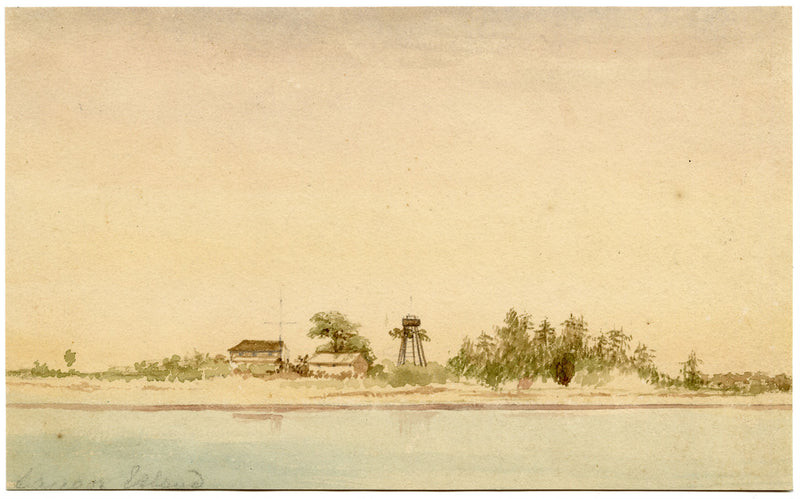 A.H. Walker, Sagar Island, Bay of Bengal, India – 1873 watercolour painting